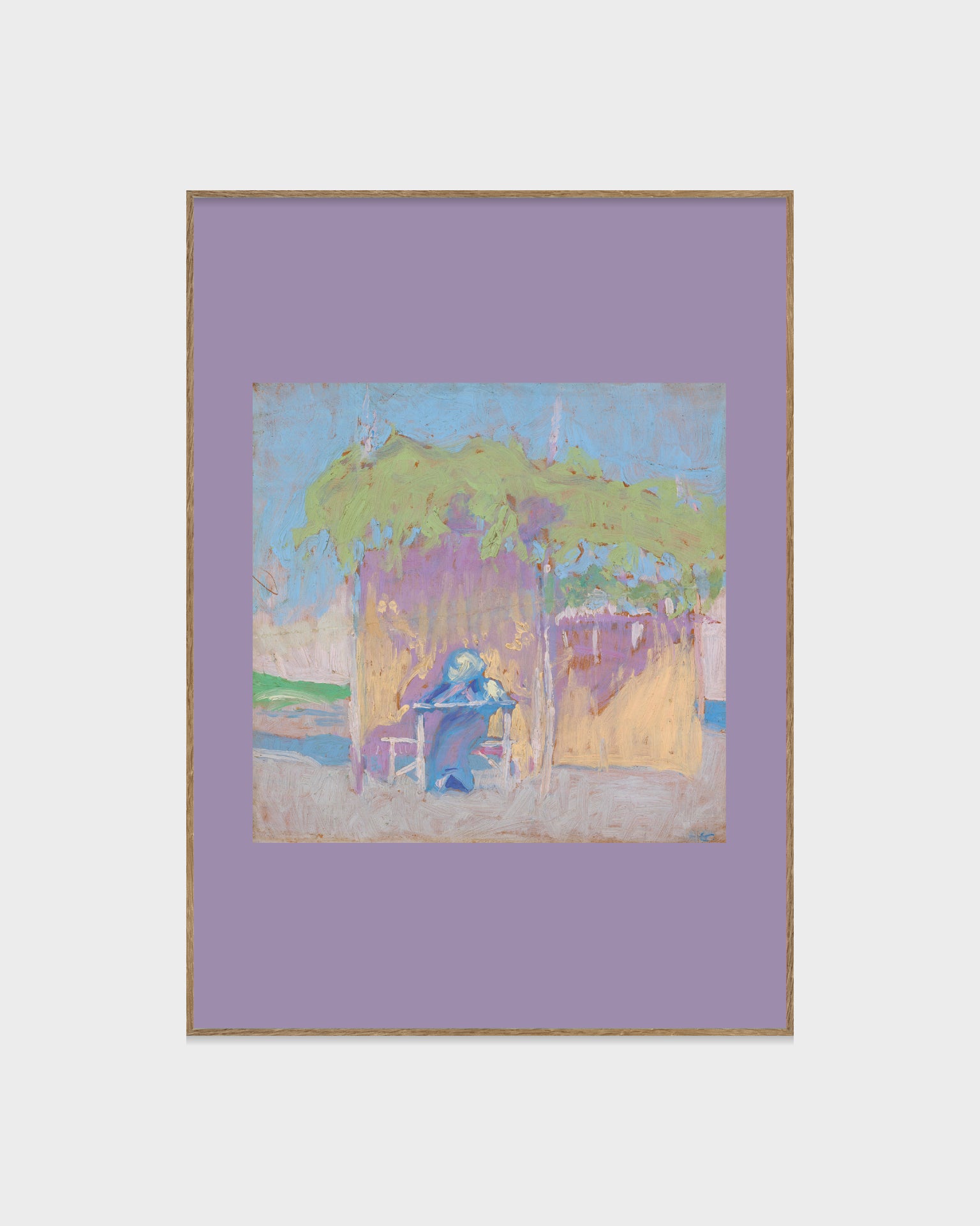 Poster av verket På Stranden av Ellen Thesleff från 1913 tryckt på premium papper. Lila ram.